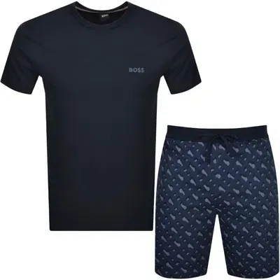 Boss Business Boss Mono T Shirt And Short Set Navy