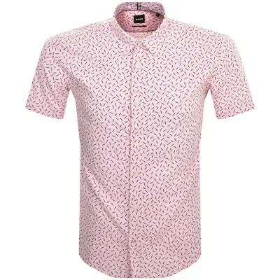 Boss Business Boss Roan Kent Short Sleeved Shirt Pink