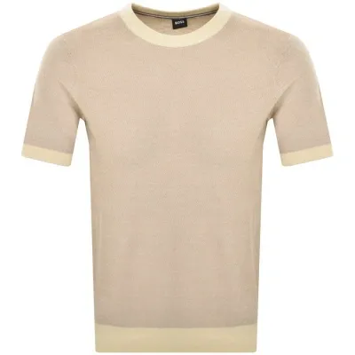 Boss Business Boss Tantino Knit T Shirt Beige