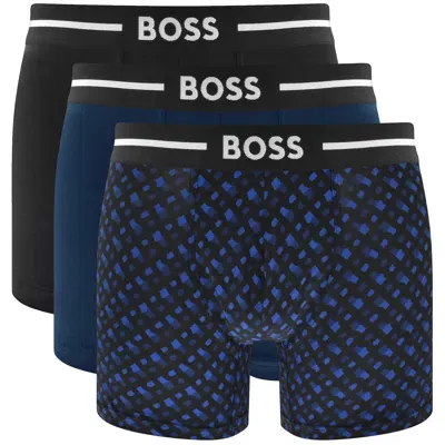 Boss Business Boss Underwear 3 Pack Boxer Briefs In Blue