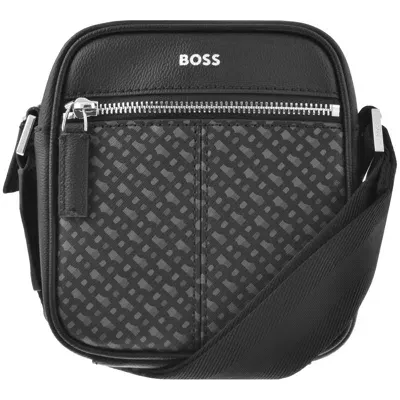 Boss Business Boss Zair Zip Leather Cross Body Bag Black