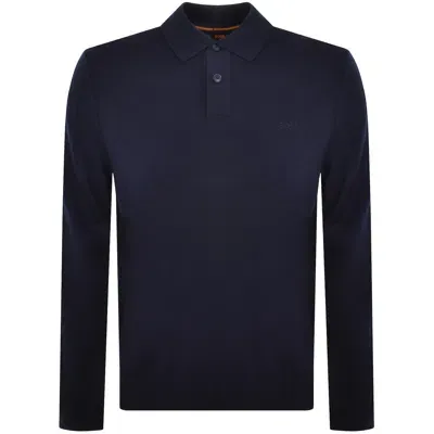 Boss Casual Boss Avac Knit Polo Jumper Navy