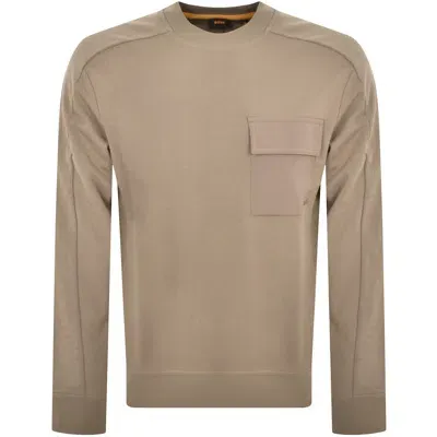 Boss Casual Boss Pocket Cargo Sweatshirt Brown