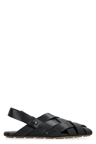 Bottega Veneta Alfie Leather Slipper In Black