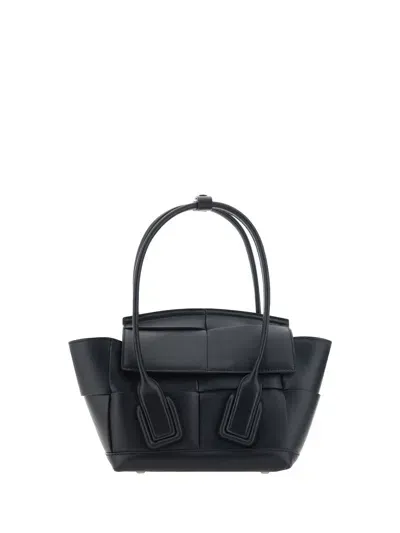 Bottega Veneta Arco Mini Handbag In Black-silver