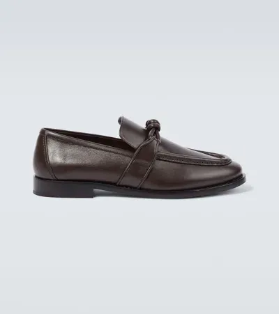 Bottega Veneta Astaire Knot-detailed Leather Loafers In Brown