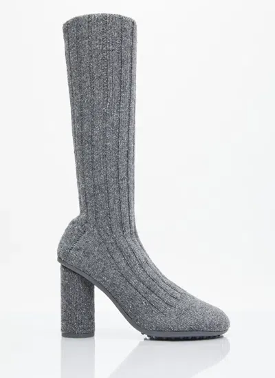 Bottega Veneta Knee-high Sock Boots In Grey