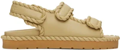 Bottega Veneta Beige Jack Flat Sandals In 2624-cane Sugar