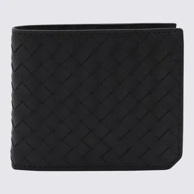 Bottega Veneta Black And Silver Leather Wallet