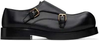 Bottega Veneta Black Helium Monkstraps In 1000 Black