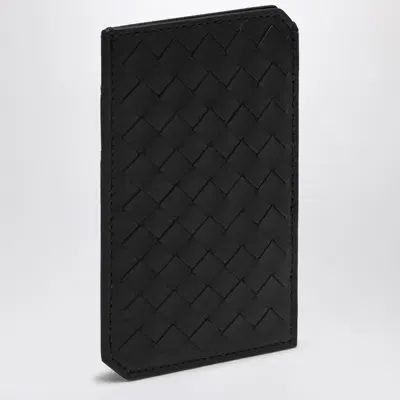 Bottega Veneta Black Intrecciato Vertical Card Holder