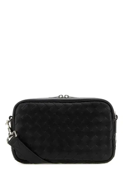 Bottega Veneta Black Leather Crossbody Bag In Multicolor