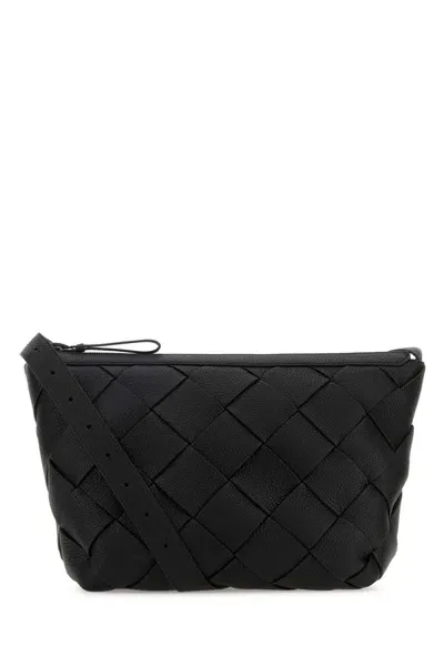 Bottega Veneta Black Leather Diago Crossbody Bag