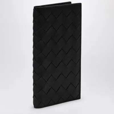 Bottega Veneta Black Vertical Card Holder In Intrecciato