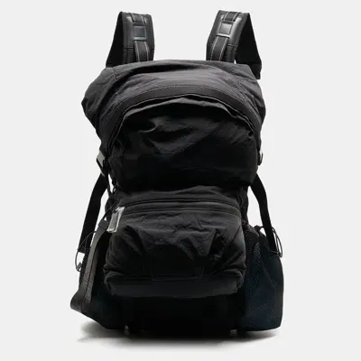 Pre-owned Bottega Veneta Black/blue Nylon Trekking Backpack