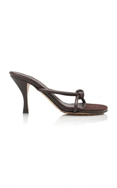 Bottega Veneta Blink Leather Sandals In Brown