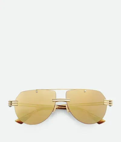 Bottega Veneta Bolt Aviator Sunglasses In Silver/brown