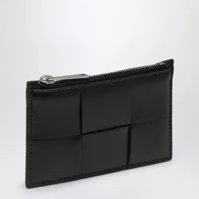 Bottega Veneta Card Holder With Black Intrecciato Zipper