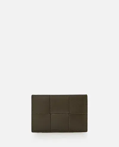 Bottega Veneta Intreccio Leather Card Case In Light Brown