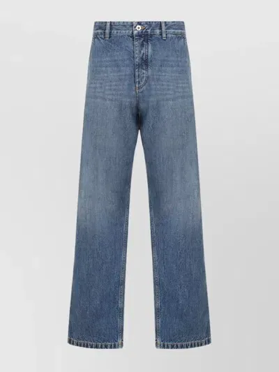 Bottega Veneta Cargo Denim Jeans Wide Leg In Blue