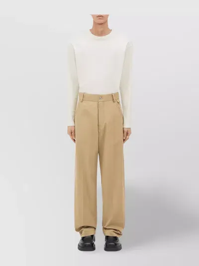 Bottega Veneta Light Cotton Twill Cargo Trousers In Desert Taupe