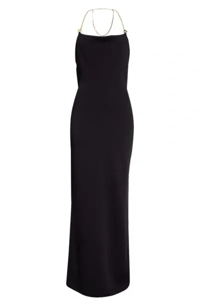 Bottega Veneta Chain Strap Knit Dress In Black