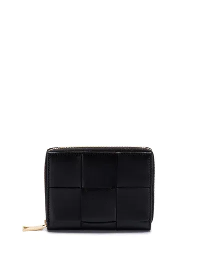 Bottega Veneta `compact Cassette Zip Around Wallet` In Black  