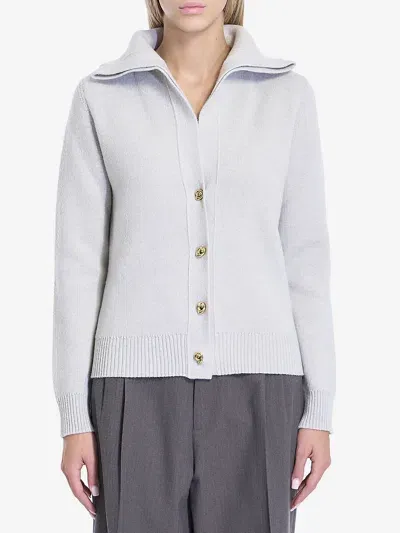 Bottega Veneta Compact Wool Cardigan In Gray