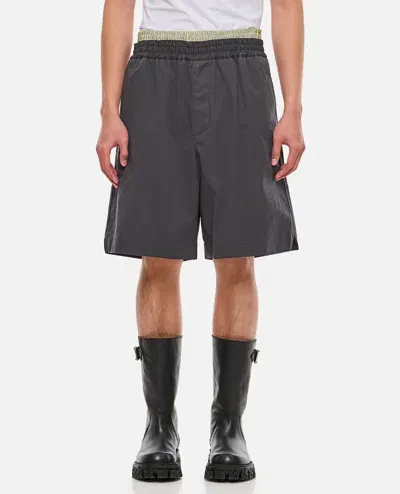 Bottega Veneta Light Cotton Twill Shorts In Grey