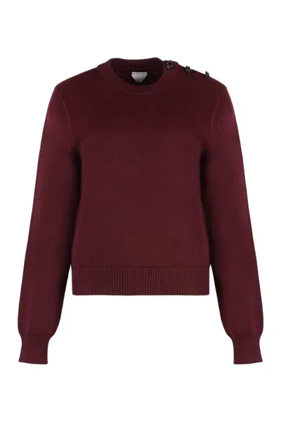 Bottega Veneta Crew-neck Wool Sweater In Red