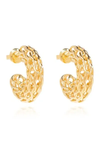 Bottega Veneta Crochet Earrings In Gold