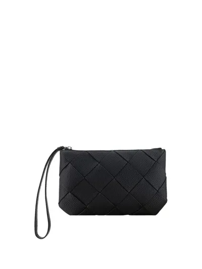 Bottega Veneta Diago Clutch Bag In Black-silver