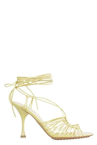 Bottega Veneta Dot Heeled Sandals In Green