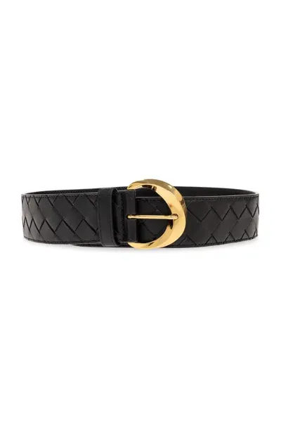 Bottega Veneta Essential Twist Belt In Black