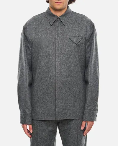 Bottega Veneta Flannel Shirt In Grey