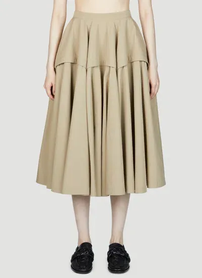 Bottega Veneta Gathered Midi Skirt In Cream