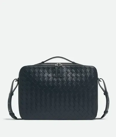 Bottega Veneta Getaway Slim Briefcase In Shadow