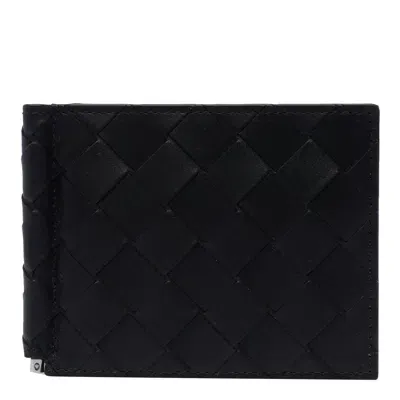 Bottega Veneta Intrecciato Bill Clip Wallet In Black