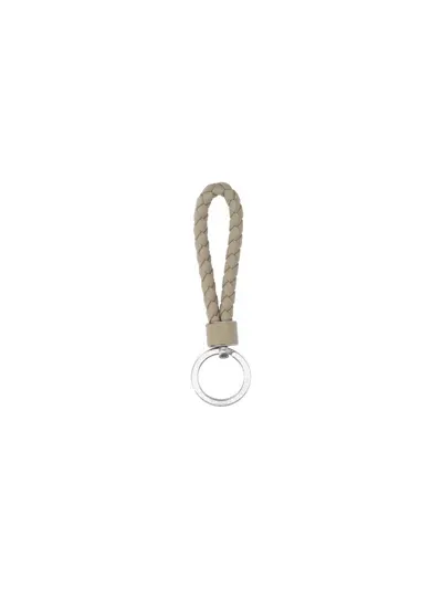 Bottega Veneta Intrecciato Keychain In Taupe