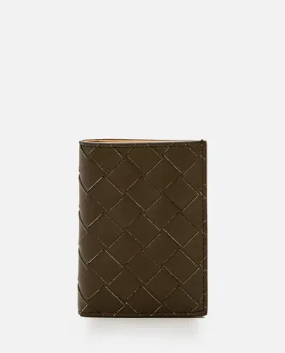 Bottega Veneta Intrecciato Leather Card Case In Brown