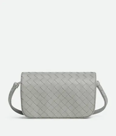 Bottega Veneta Intrecciato Puff Pouch On Strap In Sterling/zenith