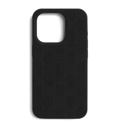 Bottega Veneta Tech Rubber Iphone 14 Pro Case In Black