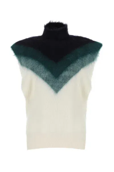 Bottega Veneta Ivory Sleeveless Turtleneck Sweater In White