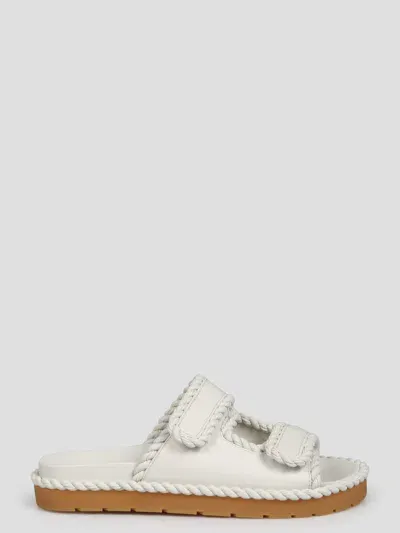 Bottega Veneta Jack Flat Mules In White