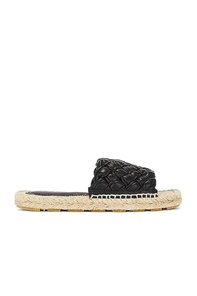 Bottega Veneta Jack Mule Espadrille Leather Sandal In Black