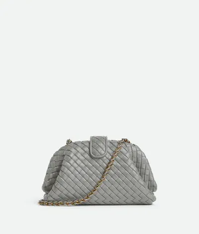 Bottega Veneta Lauren 1980 Mini Clutch With Chain In Gray