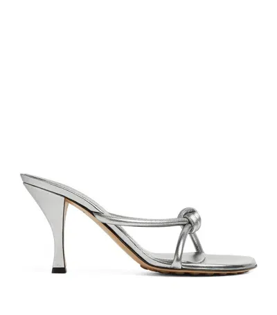 Bottega Veneta Leather Blink Sandals 80 In Silver