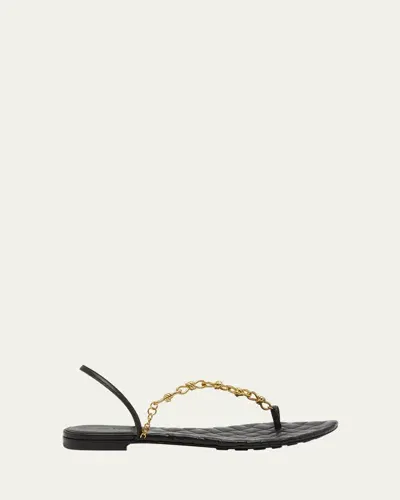 Bottega Veneta Flat Sandal In Black