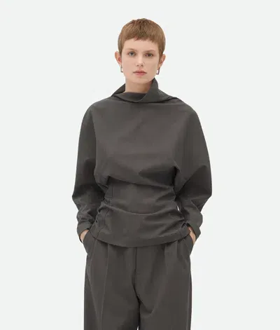 Bottega Veneta Light Wool Top In Grey Melange