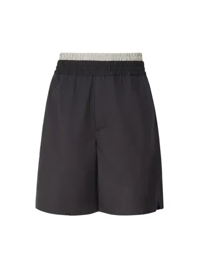 Bottega Veneta Lightweight Cotton Twill Shorts In Grey